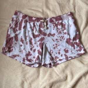 Red Tye-Dye Cactus Silk Shorts Sz XL Womens